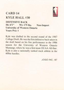 1987 JOGO #14 Kyle Hall Back