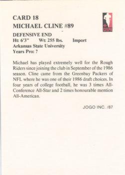 1987 JOGO #18 Michael Cline Back