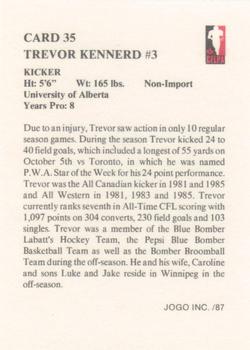 1987 JOGO #35 Trevor Kennerd Back