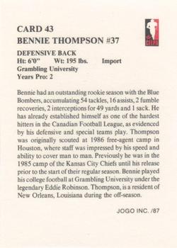 1987 JOGO #43 Bennie Thompson Back