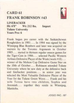 1987 JOGO #61 Frank Robinson Back