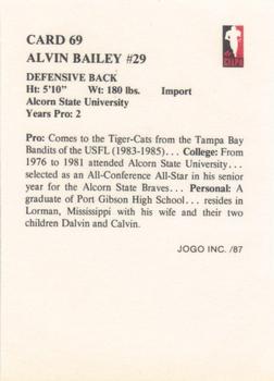 1987 JOGO #69 Alvin Bailey Back