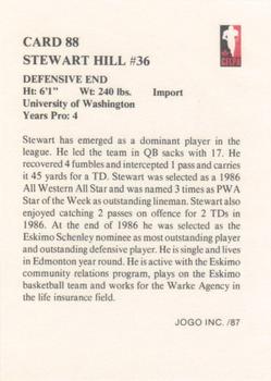 1987 JOGO #88 Stewart Hill Back