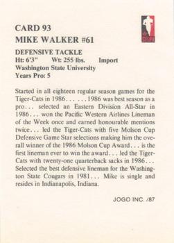 1987 JOGO #93 Mike Walker Back