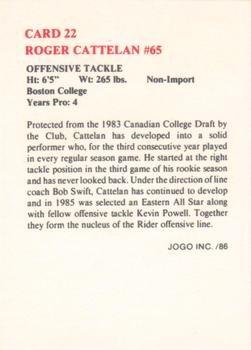 1986 JOGO #22 Roger Cattelan Back