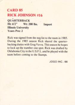 1986 JOGO #85 Rick Johnson Back