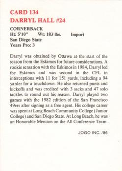 1986 JOGO #134 Darryl C. Hall Back