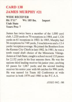 1986 JOGO #138 James Murphy Back