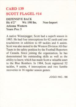 1986 JOGO #139 Scott Flagel Back