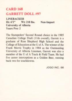 1986 JOGO #168 Garrett Doll Back