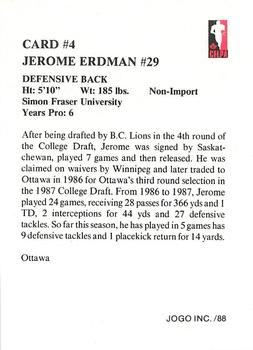 1988 JOGO #4 Jerome Erdman Back