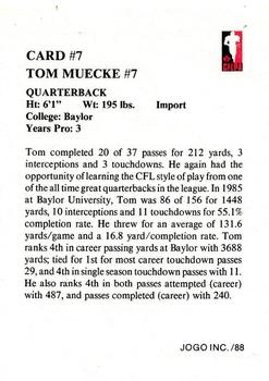 1988 JOGO #7 Tom Muecke Back