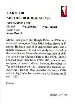 1988 JOGO #10 Michel Bourgeau Back