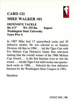 1988 JOGO #21 Mike Walker Back