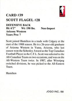 1988 JOGO #39 Scott Flagel Back