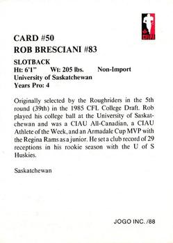 1988 JOGO #50 Rob Bresciani Back