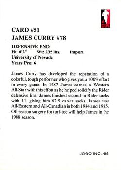 1988 JOGO #51 James Curry Back