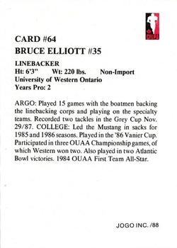 1988 JOGO #64 Bruce Elliott Back