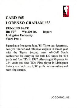 1988 JOGO #65 Lorenzo Graham Back