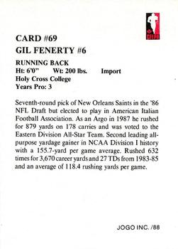 1988 JOGO #69 Gill Fenerty Back