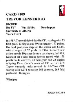 1988 JOGO #109 Trevor Kennerd Back
