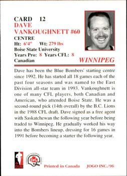 1996 JOGO #12 Dave Vankoughnett Back