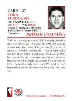 1996 JOGO #27 Todd Furdyk Back