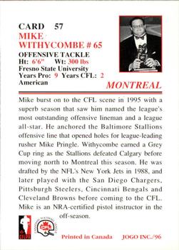 1996 JOGO #57 Mike Withycombe Back