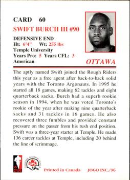 1996 JOGO #60 Swift Burch III Back