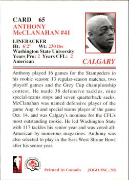 1996 JOGO #65 Anthony McClanahan Back