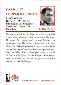1996 JOGO #107 Cooper Harris Back