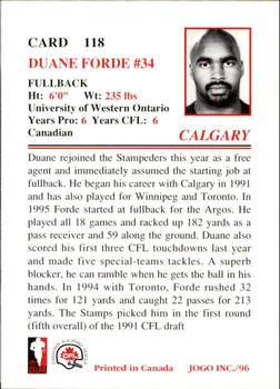 1996 JOGO #118 Duane Forde Back