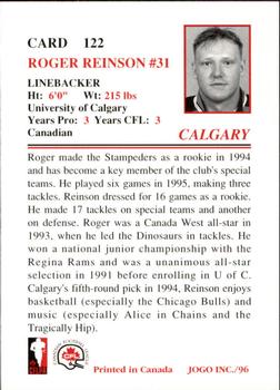 1996 JOGO #122 Roger Reinson Back