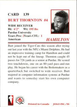 1996 JOGO #139 Burt Thornton Back