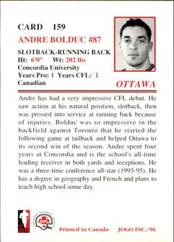 1996 JOGO #159 Andre Bolduc Back