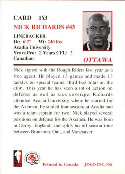 1996 JOGO #163 Nick Richards Back