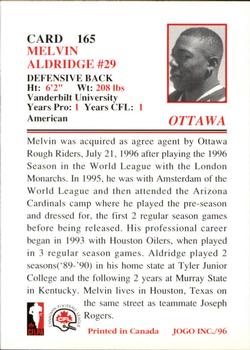 1996 JOGO #165 Melvin Aldridge Back