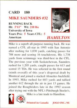 1996 JOGO #180 Mike Saunders Back