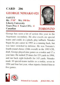 1996 JOGO #206 George Nimako Back