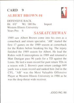 1990 JOGO #9 Albert Brown Back