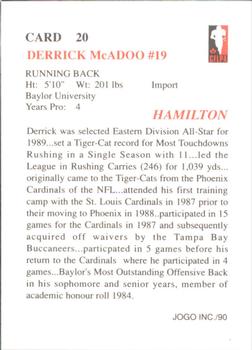 1990 JOGO #20 Derrick McAdoo Back