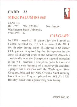 1990 JOGO #32 Mike Palumbo Back