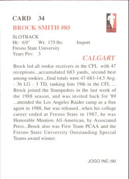 1990 JOGO #34 Brock Smith Back
