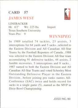 1990 JOGO #57 James West Back