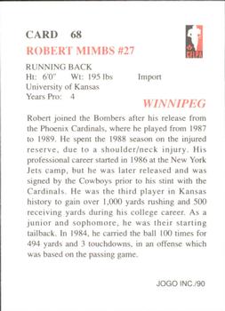 1990 JOGO #68 Robert Mimbs Back
