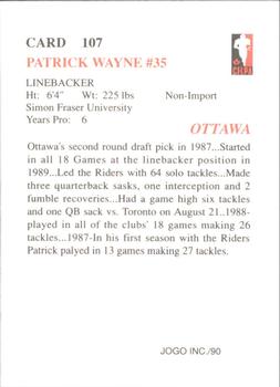 1990 JOGO #107 Patrick Wayne Back