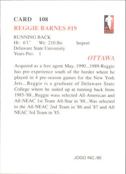 1990 JOGO #108 Reggie Barnes Back