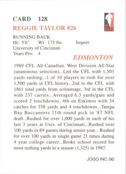 1990 JOGO #128 Reggie Taylor Back