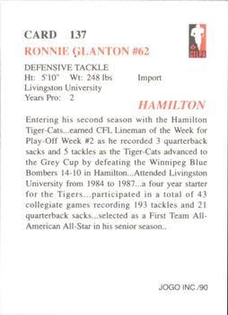 1990 JOGO #137 Ronnie Glanton Back