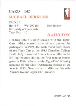 1990 JOGO #142 Michael Derks Back